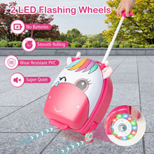 Load image into Gallery viewer, Kids Luggage with Light-up Wheels and Telescopic Handle