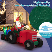 Load image into Gallery viewer, Inflatable Christmas Santa Claus Driving a Tractor with Gifts and LED Lights