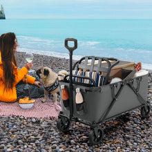 Load image into Gallery viewer, Collapsible Foldable Wagon Cart with Adjustable Handlebar
