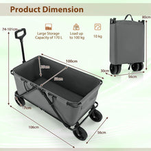 Load image into Gallery viewer, Collapsible Foldable Wagon Cart with Adjustable Handlebar