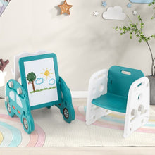 Load image into Gallery viewer, 5 in 1 Convertible Kids Art Easel with Double-Sided Magnetic Dry Erase