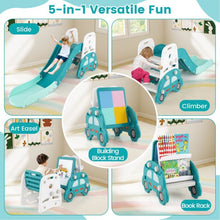 Load image into Gallery viewer, 5 in 1 Convertible Kids Art Easel with Double-Sided Magnetic Dry Erase