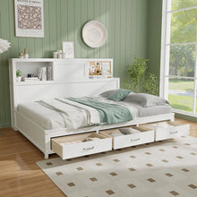 Load image into Gallery viewer, Double Daybed Frame with 3 Storage Drawers