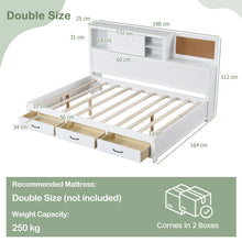Load image into Gallery viewer, Double Daybed Frame with 3 Storage Drawers
