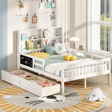 Load image into Gallery viewer, Double Size Bed Frame with 2 Storage Drawers White