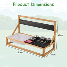 Load image into Gallery viewer, Fir Wood Pretend Play Kitchen with Hanging Hooks and Blackboard
