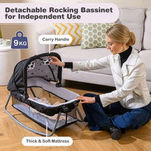 Load image into Gallery viewer, Foldable Pack and Play Portable Baby Playard with Rocking Bassinet and Diaper Changing Table