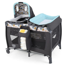 Load image into Gallery viewer, Foldable Pack and Play Portable Baby Playard with Rocking Bassinet and Diaper Changing Table