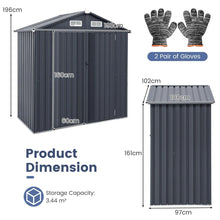 Load image into Gallery viewer, Galvanized Metal Tool House with 4 Vents and Lockable Doors