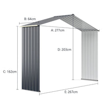 Load image into Gallery viewer, Outdoor Storage Shed Extension Kit for 203 cm Shed Width