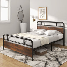 Load image into Gallery viewer, King Bed Frame with Industrial Headboard