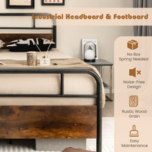Load image into Gallery viewer, King Bed Frame with Industrial Headboard