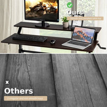 Load image into Gallery viewer, 2-Tier Standing Desk with Adjustable Height and Crank Handle