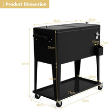 Load image into Gallery viewer, 76 litre Outdoor Ice Rolling Cooler Cart