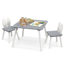 Load image into Gallery viewer, Kids Wooden Table and Rabbit Chairs Set with Space-Saving Structure