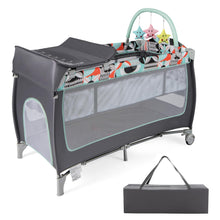 Load image into Gallery viewer, 3 in 1 Baby Playard Portable Infant Nursery Center with Toy Bar