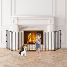 Load image into Gallery viewer, 5 Panel Safety Gate Fireplace Barrier Hearth Gate with Walk-Through Door