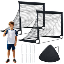 Load image into Gallery viewer, Portable Football Goals Set of 2, 4 x 3 ft Pop Up Soccer Nets