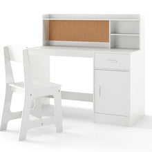 Load image into Gallery viewer, Kids Study Desk and Chair Set with Shelves and Storage Cabinet