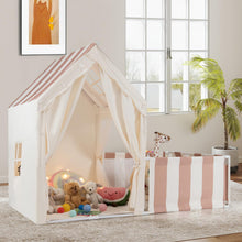Load image into Gallery viewer, 2 in 1 Indoor Toddler Playhouse Castle Fairy Tents for 3+ Years Old Girls Boys