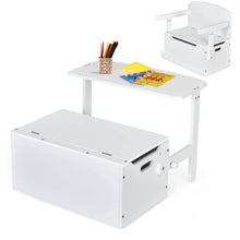 Load image into Gallery viewer, 3 in 1 Kids Storage Bench Convertible Toy Storage Box with Safety Hinge