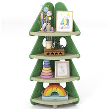 Load image into Gallery viewer, 4-Tier Kids Corner Bookshelf for Kids Room and Nursery Playroom