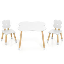 Load image into Gallery viewer, Children Activity Table with 2 Chairs and Pine Wood Legs, Flower Backrest