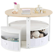 Load image into Gallery viewer, Kids Table with 4 Chairs, Wooden Children Activity Desk with 4 Storage Stools