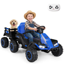 Load image into Gallery viewer, 24V Ride on Tractor with Trailer, Kids Electric Car