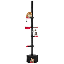 Load image into Gallery viewer, Floor to Ceiling Cat Tree, 5 Tier Tall Cat Tower with 245-300cm Adjustable Height