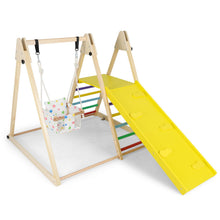 Load image into Gallery viewer, Kids Climbing Frame, Wooden Children Climber Playset with Swing