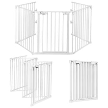 Load image into Gallery viewer, 5 Panel Safety Gate Fireplace Barrier Hearth Gate with Walk-Through Door