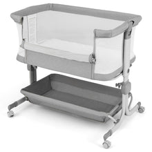 Load image into Gallery viewer, 6-Level Heights Adjustable Bassinet with Mattress