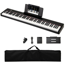 Load image into Gallery viewer, 88 Keys Velocity-Sensitive Piano Keyboard with Music Stand and Carry Bag