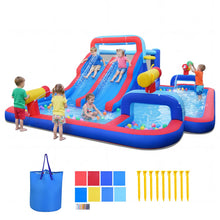 Load image into Gallery viewer, Inflatable Water Park, 5 in 1 Mega Kids Bouncy Castle with Dual Slides, Climbing Wall
