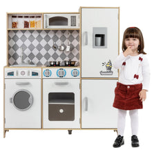 Load image into Gallery viewer, Pretend Play Kitchen with Ice Maker and Cooking Stove for Kids