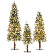 Load image into Gallery viewer, Artificial Xmas Tree Set of 3 with PVC Branch Tips and Warm White LED Lights