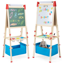 Load image into Gallery viewer, 3 in 1 Height Adjustable Art Easel with Whiteboard & Chalkboard