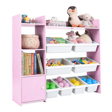 Load image into Gallery viewer, Toy Storage Organizer, 4 Tiers Kids Bookshelf and Toy Storage Unit with 8 Bins