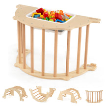 Load image into Gallery viewer, Kids Climbing Arch Sensory Table with Removable Collapsible Storage Bin and Rocker Board
