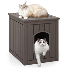 Load image into Gallery viewer, Hidden Cat Litter Box Enclosure with Flip Front Door and Raised Floor