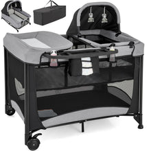 Load image into Gallery viewer, 5 in 1 Portable Nursery Center with Bassinet and Cradle