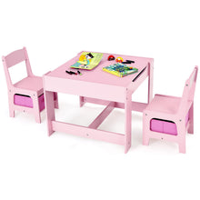 Load image into Gallery viewer, Kids Table Chair Set with Double Side Tabletop Table and Storage Box