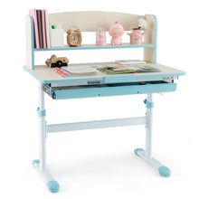 Load image into Gallery viewer, Height Adjustable Children Writing Table with Tilt Desktop and Hutch