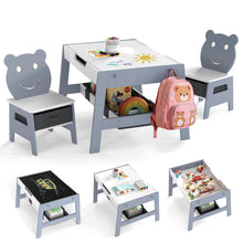 Load image into Gallery viewer, Kids Table and Chairs, Multifunctional Activity Desk with Chalkboard & Whiteboard