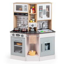 Load image into Gallery viewer, Wooden Kitchen Playset with Sound and Light for Boys Girls