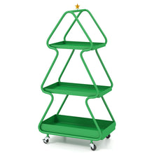 Load image into Gallery viewer, Christmas Tree Storage Cart 3-Tier Rolling Xmas Cart with Topper Star