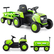 Load image into Gallery viewer, Kids Ride on Tractor 12V Electric Vehicle with Detachable Trailer and Remote Control