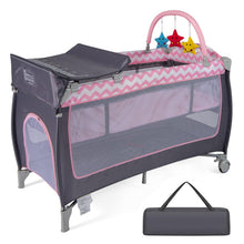 Load image into Gallery viewer, 3 in 1 Baby Playard Portable Infant Nursery Center with Toy Bar