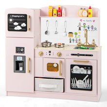 Load image into Gallery viewer, Kids Wooden Kitchen Playset Pretend Play with Chalkboard and Ice Maker